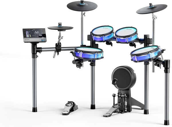 BackBeat Electric Drum Set with High-Tech 7-inch Touchscreen, 1126 Sounds, Customize Drum Pad Colors
