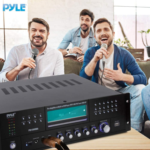 4-Channel Wireless Bluetooth Power Amplifier - 1000W Stereo Speaker Home Audio Receiver