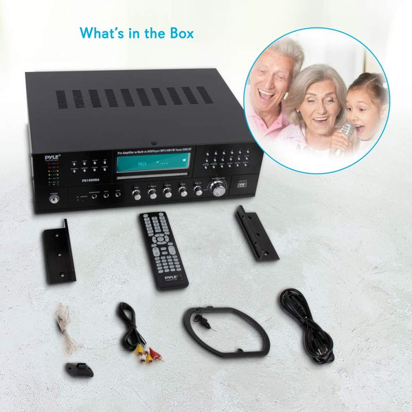 4-Channel Wireless Bluetooth Power Amplifier - 1000W Stereo Speaker Home Audio Receiver