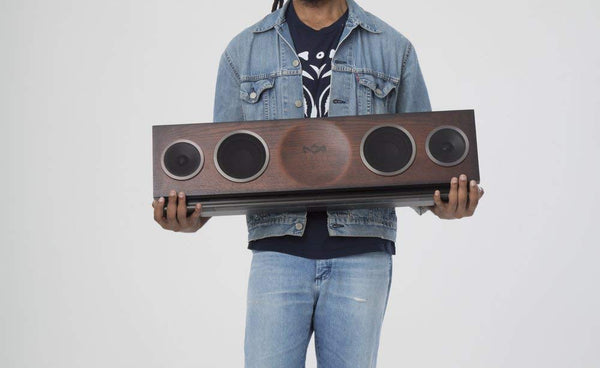 House of Marley, One Foundation Premium Home Audio Hi-Fi System, 3.5 High-Output Woofers, 2 x 1 High-Definition Tweeters, 220 Watt Stereo Power, FSC Certified Solid Oak Baffle, EM-DA002-RG Regal