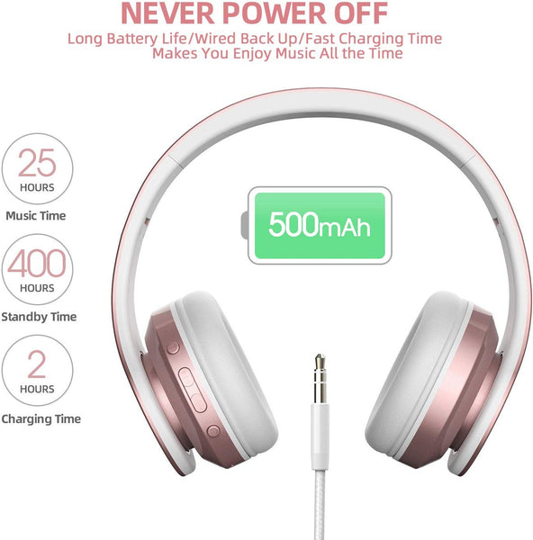 AILIHEN A80 Bluetooth Wireless Headphones Over Ear with Mic Hi-Fi Stereo Wired Foldable