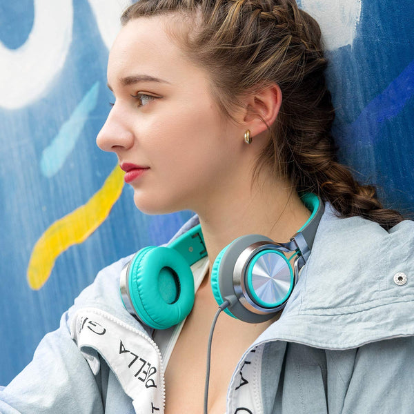 AILIHEN C8 Headphones with Microphone and Volume Control Folding Lightweight Headset