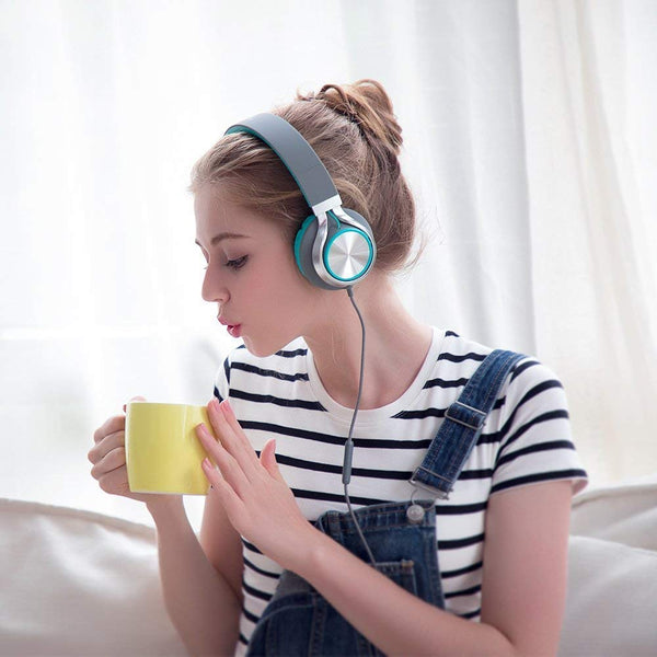 AILIHEN C8 Headphones with Microphone and Volume Control Folding Lightweight Headset