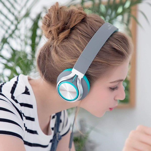 AILIHEN C8 Headphones with Microphone and Volume Control Folding Lightweight Headset