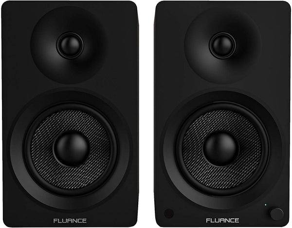 Fluance Ai40B Powered Two-Way 5" 2.0 Bookshelf Speakers with 70W Class D Amplifier for Turntable, PC, HDTV & Bluetooth aptX Wireless Music Streaming (Natural Walnut)