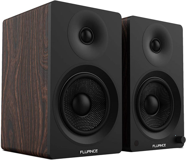 Fluance Ai40B Powered Two-Way 5" 2.0 Bookshelf Speakers with 70W Class D Amplifier for Turntable, PC, HDTV & Bluetooth aptX Wireless Music Streaming (Natural Walnut)