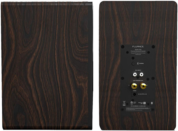 Fluance Ai40B Powered Two-Way 5" 2.0 Bookshelf Speakers with 70W Class D Amplifier for Turntable, PC, HDTV & Bluetooth aptX Wireless Music Streaming (Natural Walnut)