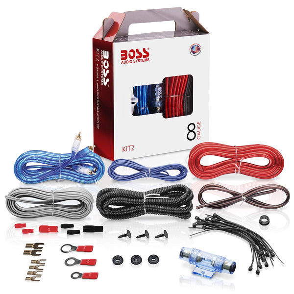 BOSS Audio Systems KIT2 8 Gauge Amplifier Installation Wiring Kit