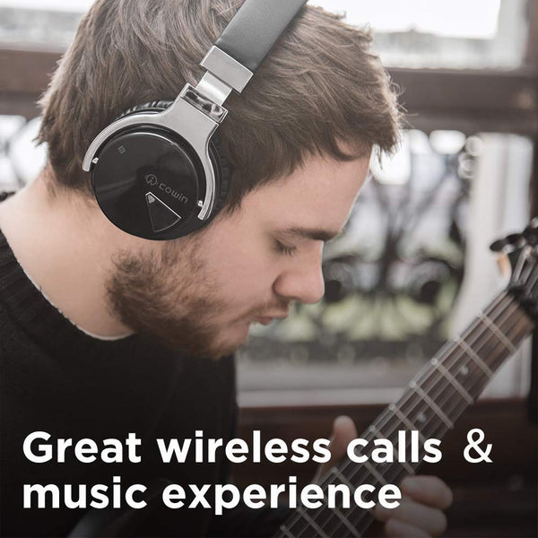 COWIN E7 Active Noise Cancelling Headphones Bluetooth Headphones with Microphone Deep Bass Wireless Headphones Over Ear, Comfortable Protein Earpads, 30 Hours Playtime
