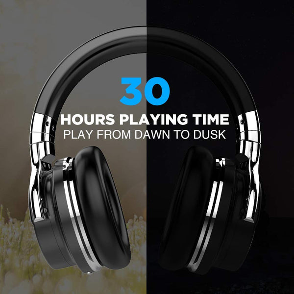 COWIN E7 Active Noise Cancelling Headphones Bluetooth Headphones with Microphone Deep Bass Wireless Headphones Over Ear, Comfortable Protein Earpads, 30 Hours Playtime