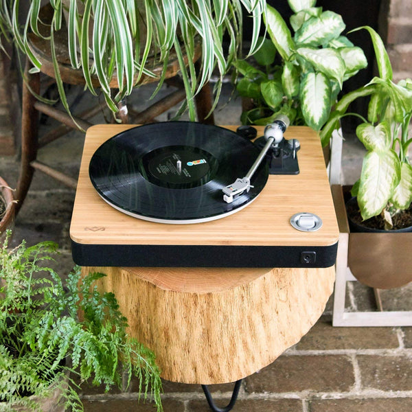 House of Marley, Stir It Up Turntable - 45/33 RPM, USB jack in back for analog to PC recording, Replaceable Cartridge, Bamboo Plinth, EM-JT000-SB Signature Black