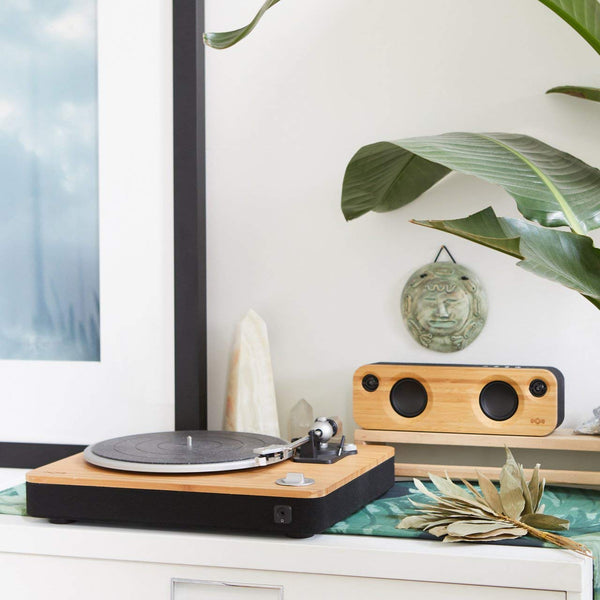 House of Marley, Stir It Up Turntable - 45/33 RPM, USB jack in back for analog to PC recording, Replaceable Cartridge, Bamboo Plinth, EM-JT000-SB Signature Black