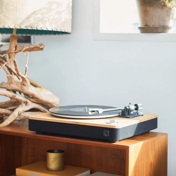 House of Marley, Stir It Up Turntable - 45/33 RPM, USB jack in back for analog to PC recording, Replaceable Cartridge, Bamboo Plinth, EM-JT000-SB Signature Black