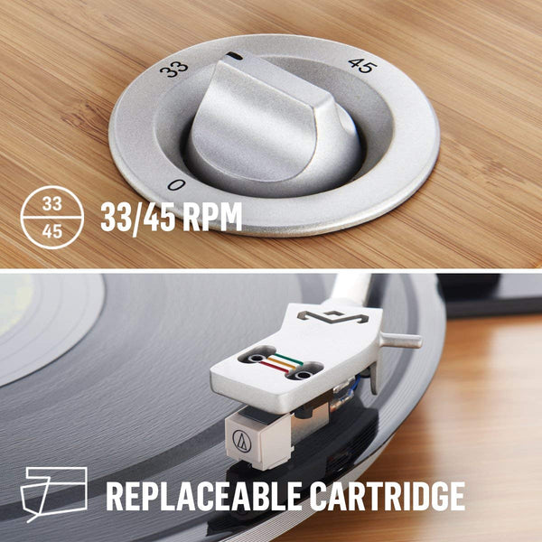 House of Marley, Stir It Up Turntable - 45/33 RPM, USB jack in back for analog to PC recording, Replaceable Cartridge, Bamboo Plinth, EM-JT000-SB Signature Black