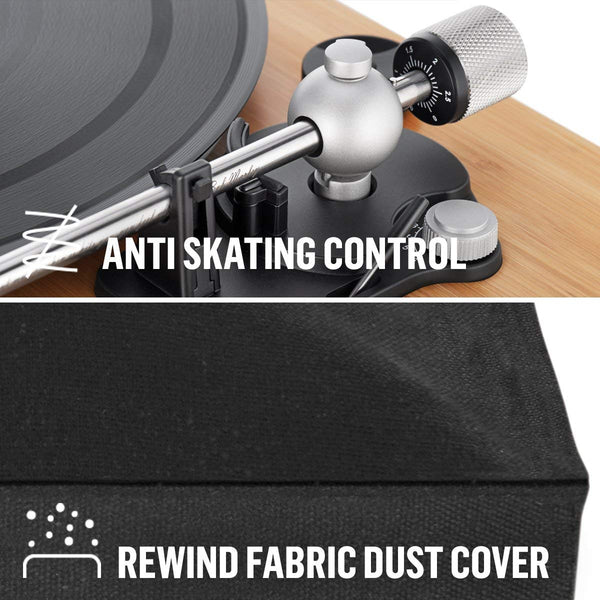 House of Marley, Stir It Up Turntable - 45/33 RPM, USB jack in back for analog to PC recording, Replaceable Cartridge, Bamboo Plinth, EM-JT000-SB Signature Black