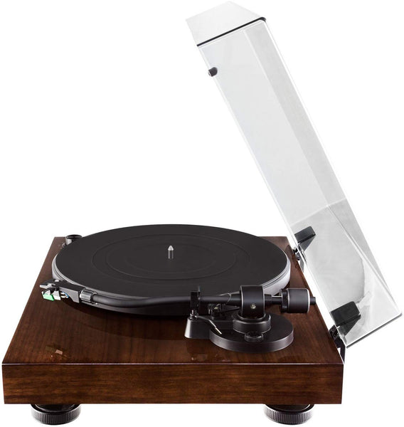 Fluance Elite High Fidelity Vinyl Turntable Record Player with Audio Technica AT95E Cartridge, Belt Drive, Built-in Preamp, Adjustable Counterweight, Solid Wood Plinth - Walnut (RT81)