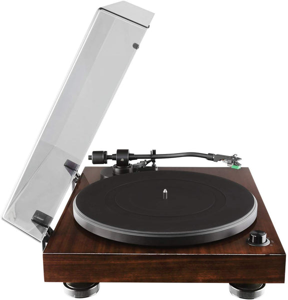 Fluance Elite High Fidelity Vinyl Turntable Record Player with Audio Technica AT95E Cartridge, Belt Drive, Built-in Preamp, Adjustable Counterweight, Solid Wood Plinth - Walnut (RT81)