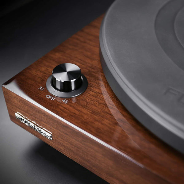 Fluance Elite High Fidelity Vinyl Turntable Record Player with Audio Technica AT95E Cartridge, Belt Drive, Built-in Preamp, Adjustable Counterweight, Solid Wood Plinth - Walnut (RT81)