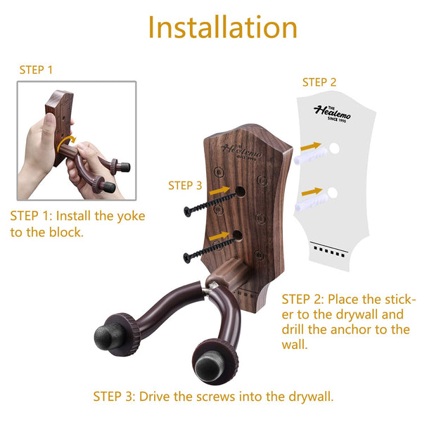 Guitar Wall Mount, Hard Wood Guitar Wall Hanger