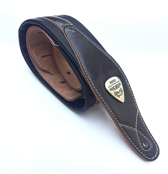 Legato Guitar Strap 3 Inches Wide Double Padded Soft Leather