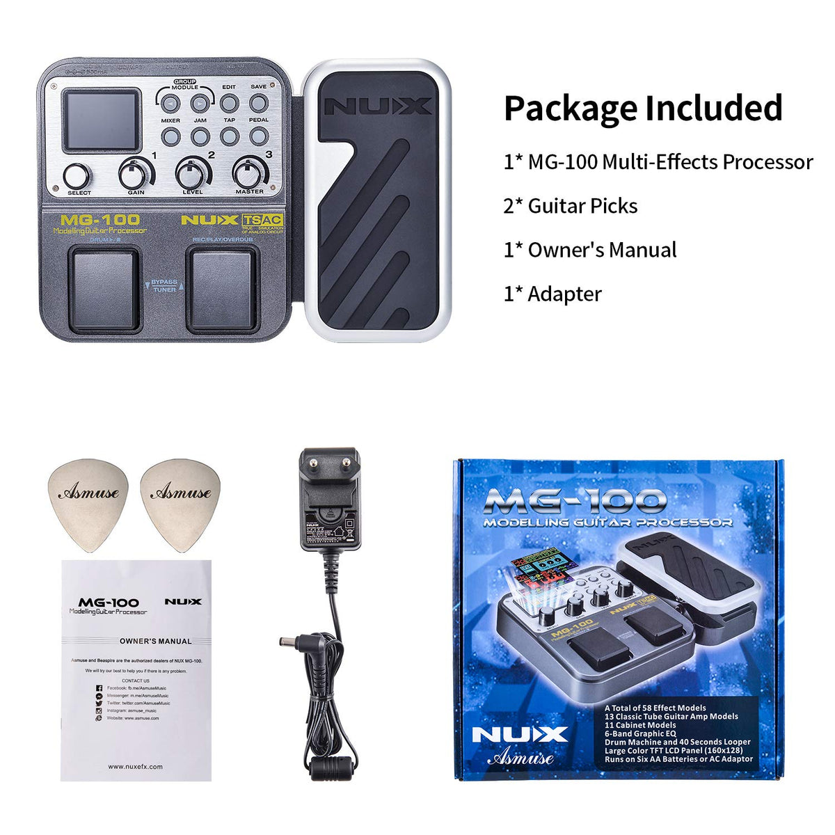 effects pedal parts MG-100 Professional Multi-Effects Pedal Processor Musical Instrument P – Pete's Audio Tuners & Amplifiers