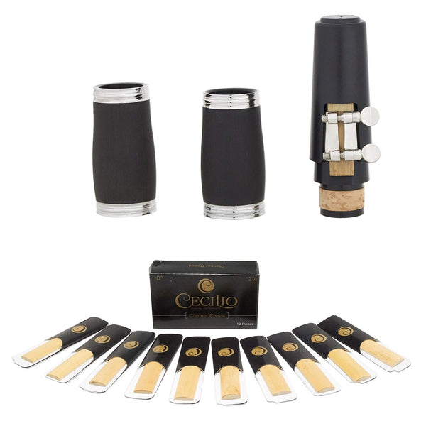 Mendini by Cecilio B Flat Beginner Student Clarinet with 2 Barrels,