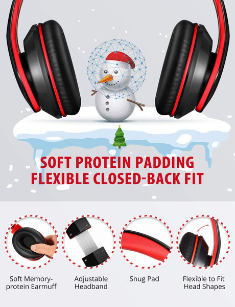 Mpow 059 Bluetooth Headphones Over Ear, Hi-Fi Stereo Wireless Headset, Foldable, Soft Memory