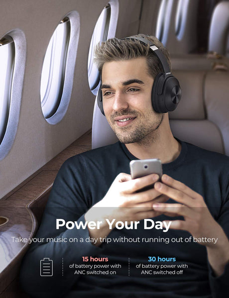 Mpow H12 Hybrid Active Noise Cancelling Headphones, Bluetooth Headphones Over Ear