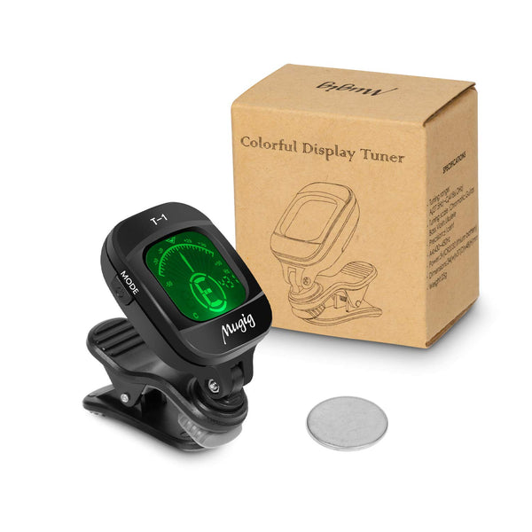 Mugig T-1 Clip-On Tuner, for Guitar, Bass, Violin, Ukulele, Chromatic Instruments