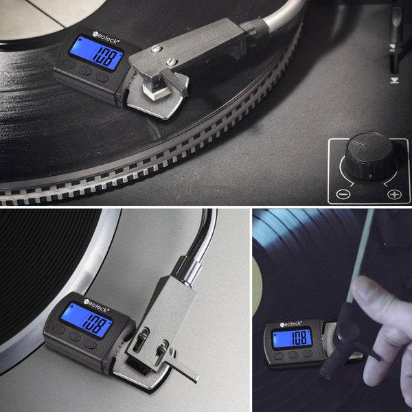 Neoteck Digital Turntable Stylus Force Scale Gauge 0.01g/5.00g Blue LCD Backlight for Tonearm Phono Cartridge