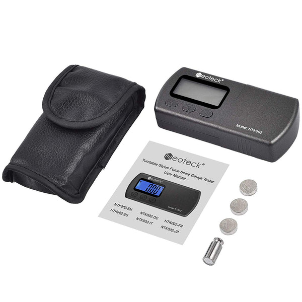Neoteck Digital Turntable Stylus Force Scale Gauge 0.01g/5.00g Blue LCD Backlight for Tonearm Phono Cartridge
