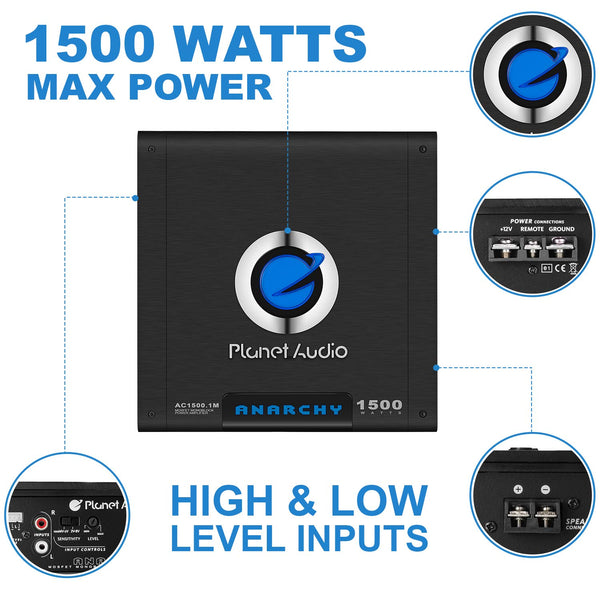 Planet Audio AC1500.1M Monoblock Car Amplifier - 1500 Watts