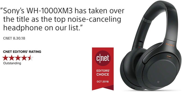 Sony Noise Cancelling Headphones WH1000XM3: Wireless Bluetooth Over the Ear Headphones with Mic and Alexa voice control