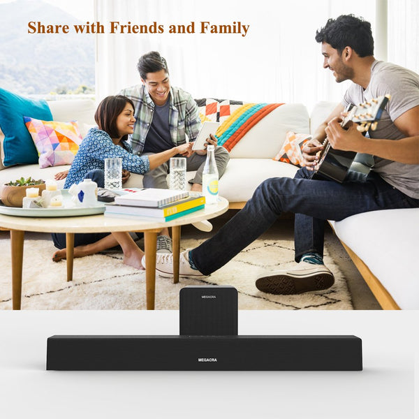 Sound Bar with subwoofer, MEGACRA 2.1 Channel 100 Watt Home Theater Sound Bars
