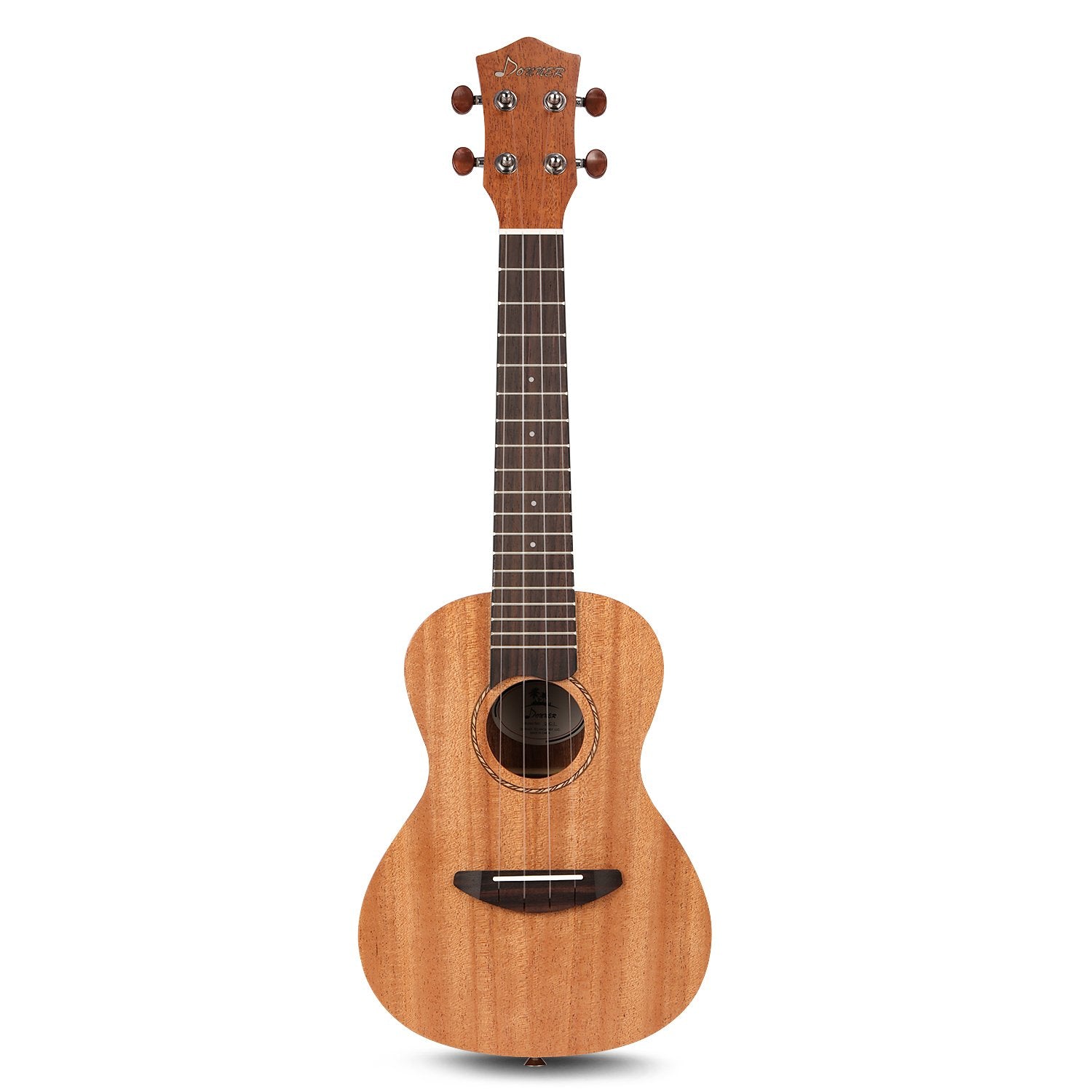 Donner mahogany 23 inch concert ukulele with ukulele strap nylon string tuner hot sale