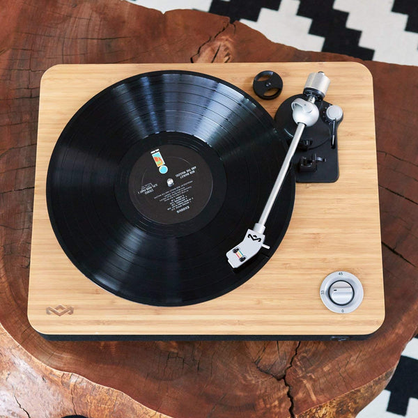 House of Marley, Stir It Up Turntable - 45/33 RPM, USB jack in back for analog to PC recording, Replaceable Cartridge, Bamboo Plinth, EM-JT000-SB Signature Black
