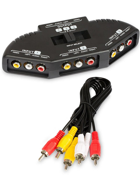 Fosmon A1602 RCA Splitter with 3-Way
