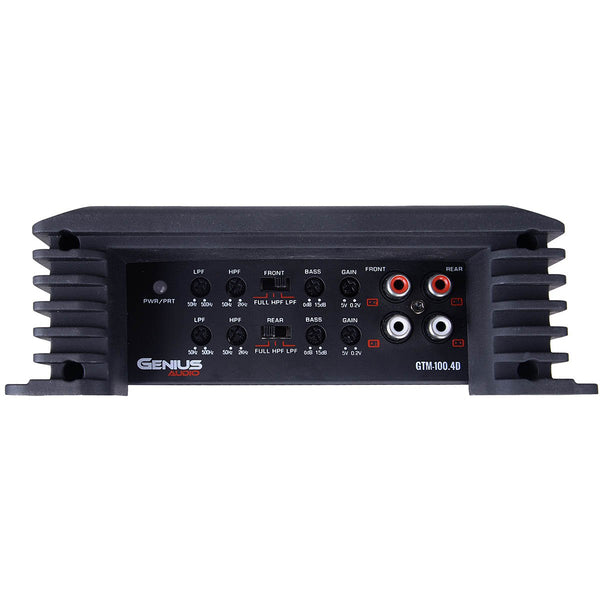 Genius GTM-100.4D 1500 Watts-MAX Compact Car Full Range Amplifier 4 Channel