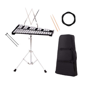 Giantex Percussion Glockenspiel Xylophone Bell Kit 30 Notes w/Practice Pad