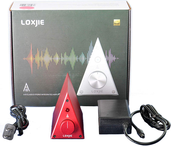 LOXJIE A10 Desktop Stereo Power Amplifier Digital Class-D High-Power Audiophile Level Amp Chip TPA3116 (Red)