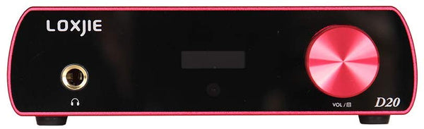 LOXJIE D20 Audio DAC Desktop Digital to Analog Converter & Headphone Amplifier Chip AK4497 Support 32bit/768kHz DSD512 OLED Display(Red)