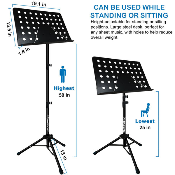 Music Stand, Kasonic Professional Collapsible Music Stand for Music Sheet