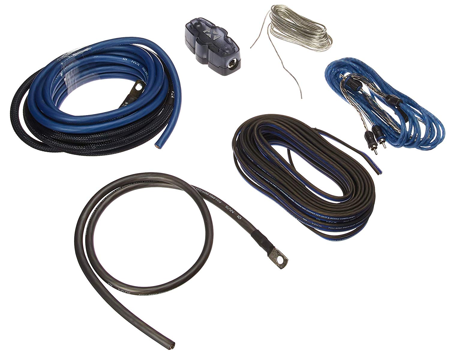 NVX 100% Copper 4-Gauge Car Amp Install Kit w/ 2-Channel RCA, Up to 1000 Watts RMS [XKIT42]