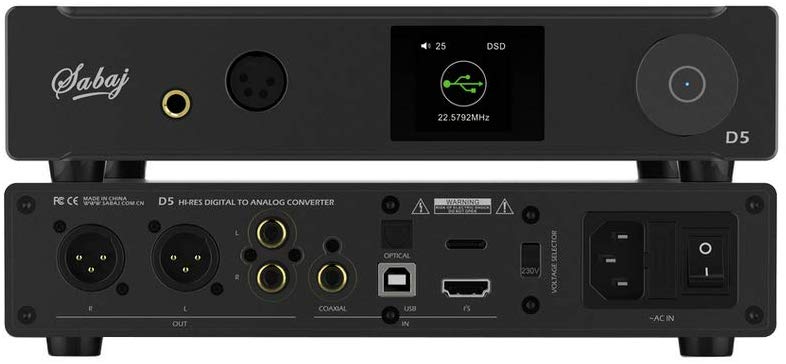 Sabaj D5 Hi-Res Audio Digital to Analog Converter Balance HiFi 