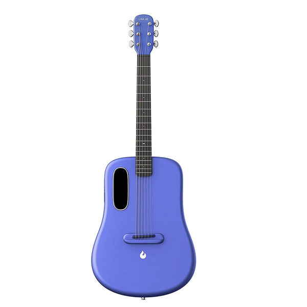LAVA ME 3 Carbon Fiber Lightweight Guitar with Effects 38-inch Acoustic Guitar Soft | Support Wi-Fi Bluetooth | with Space Bag, Bundle with Guitar Pick | Blue |