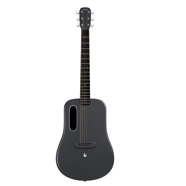 LAVA ME 3 Carbon Fiber Lightweight Guitar with Effects 36-inch Acoustic Guitar Soft | Support Wi-Fi Bluetooth | with Space Bag, Bundle with Guitar Pick | Gray