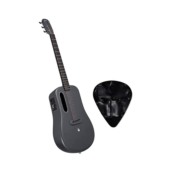 LAVA ME 3 Carbon Fiber Lightweight Guitar with Effects 36-inch Acoustic Guitar Soft | Support Wi-Fi Bluetooth | with Space Bag, Bundle with Guitar Pick | Gray