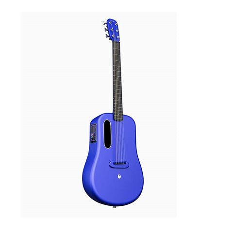 LAVA ME 3 Carbon Fiber Lightweight Guitar with Effects 36-inch Acoustic Guitar Soft | Support Wi-Fi Bluetooth | with Space Bag, Bundle with Guitar Pick | Blue |